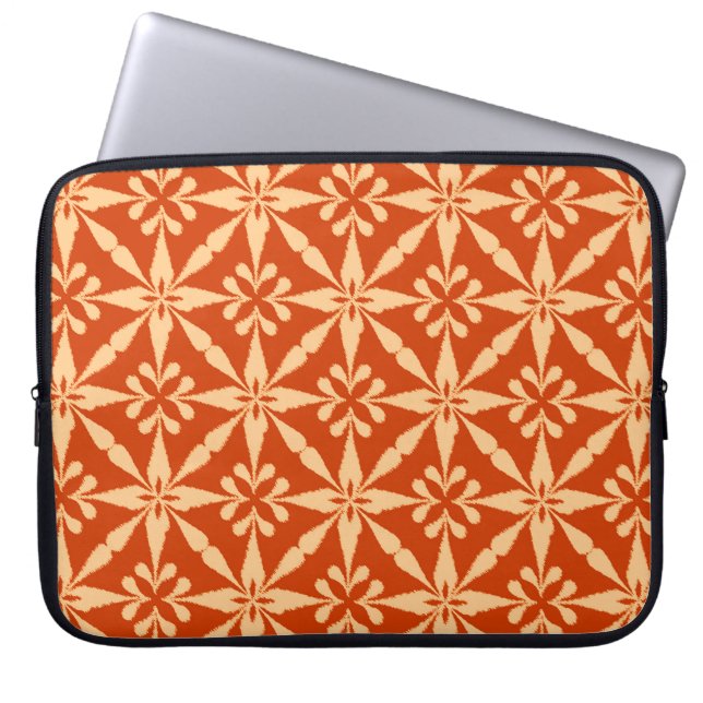 Ikat Star Mönster - Mandarin Orange Laptop Fodral (Framsidan)