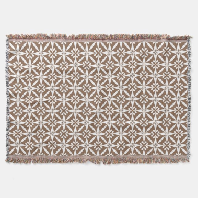 Ikat Star Mönster - Taupe Tan and White Mysfilt (Framsidan)