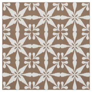 Ikat Star Mönster - Taupe Tan and White Tyg