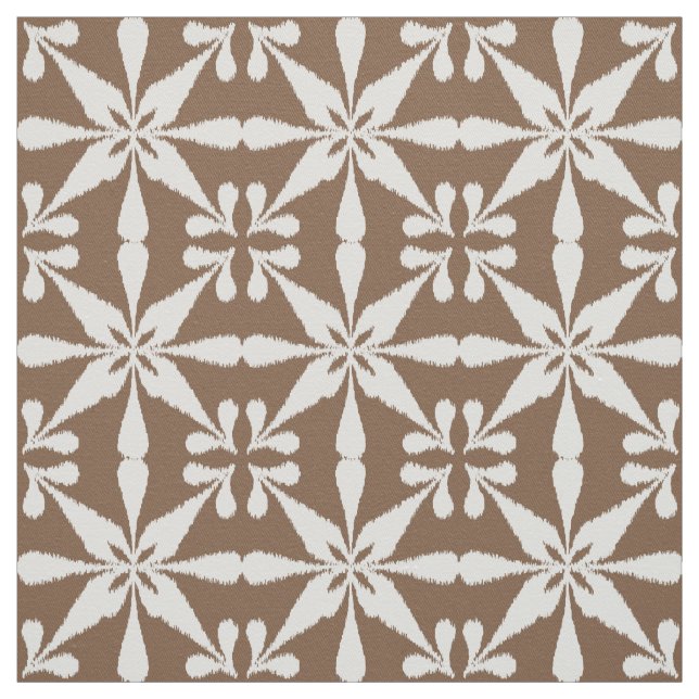 Ikat Star Mönster - Taupe Tan and White Tyg (Provkarta)