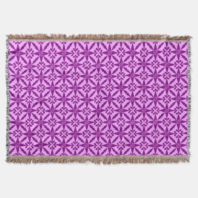 Ikat Star Mönster - Violet and Orchid Filt (Framsidan)