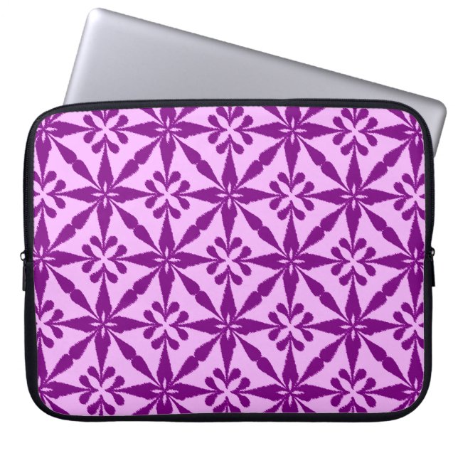 Ikat Star Mönster - Violet and Orchid Laptop Sleeve (Framsidan)