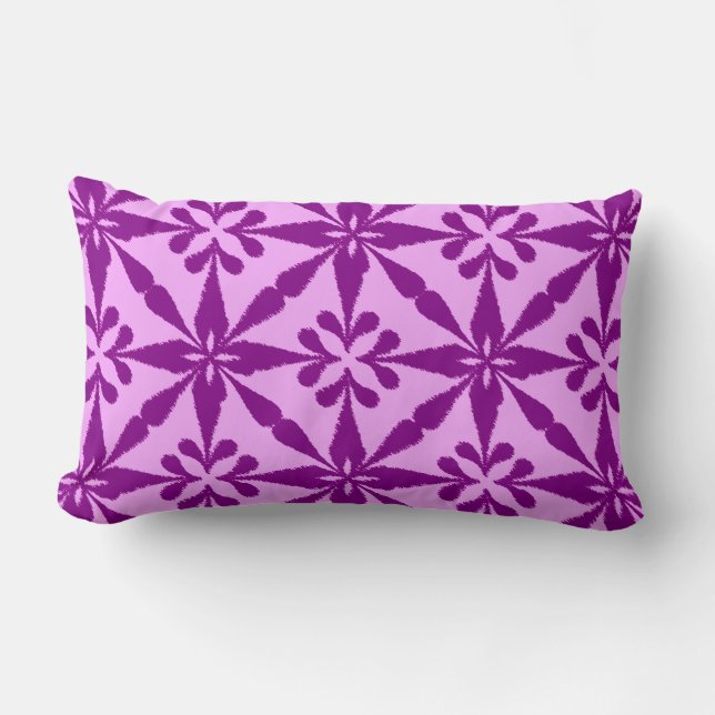Ikat Star Mönster - Violet and Orchid Lumbarkudde (Framsida)