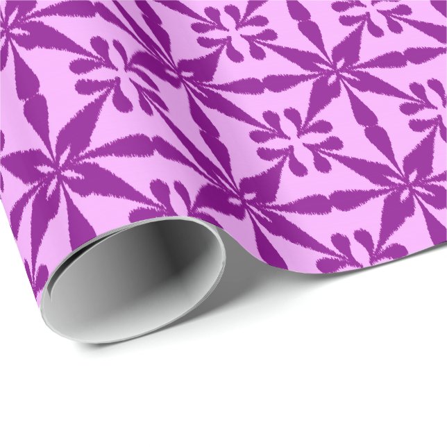 Ikat Star Mönster - Violet and Orchid Presentpapper (Rullad Hörn)