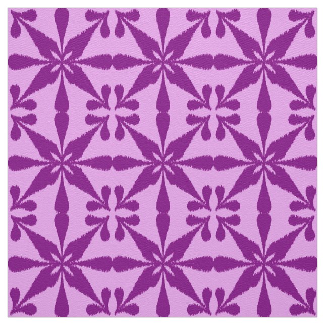 Ikat Star Mönster - Violet and Orchid Tyg (Provkarta)