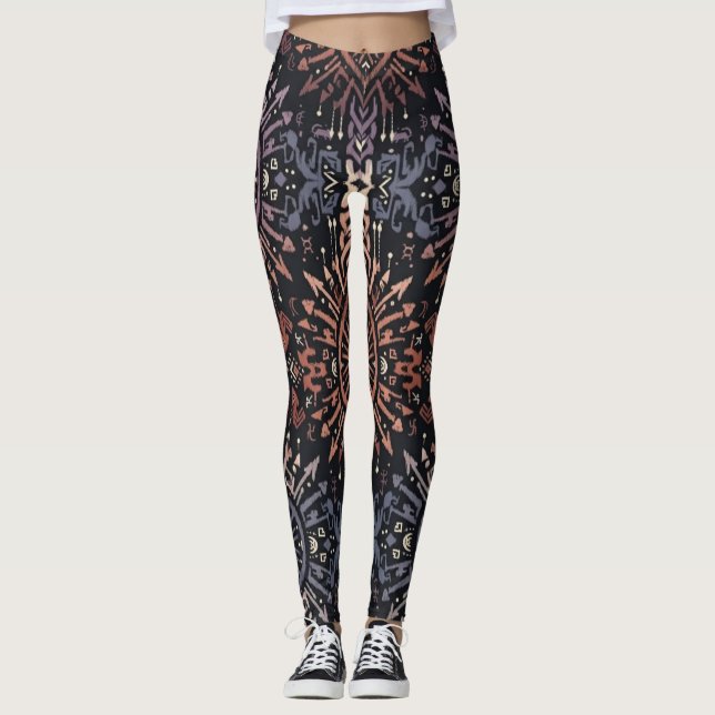 Ikat Tribal Warrior  Leggings (Framsida)