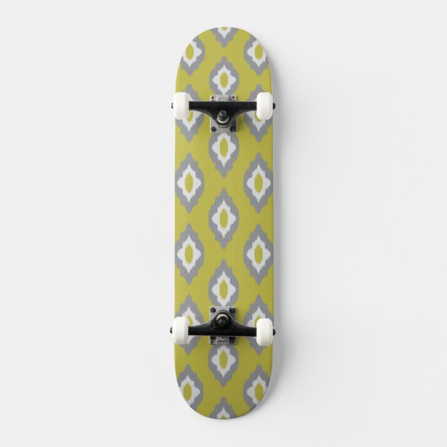 Ikat vintagemönster mini skateboard bräda 18,5 cm (Framsida)