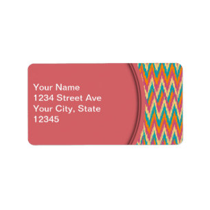 iKat Zigzag Design Spice Färg Adressetikett