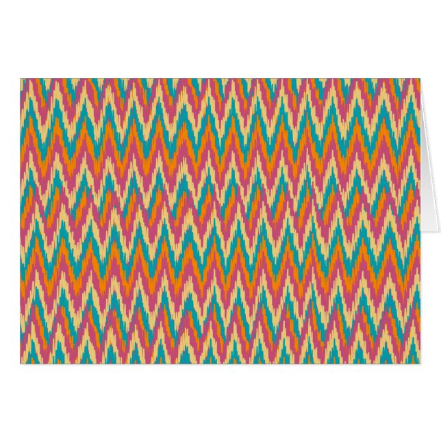 iKat Zigzag Design Spice Färg Hälsningskort (Framsidan Horizontal)