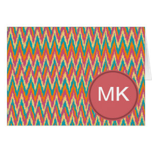 iKat Zigzag Design Spice Färg Hälsningskort