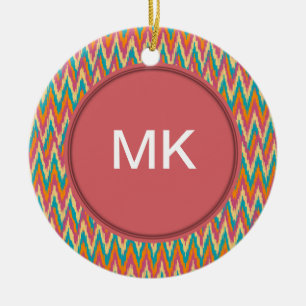 iKat Zigzag Design Spice Färg Julgransprydnad Keramik