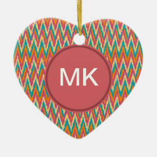 iKat Zigzag Design Spice Färg Julgransprydnad Keramik