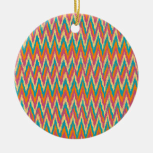 iKat Zigzag Design Spice Färg Julgransprydnad Keramik