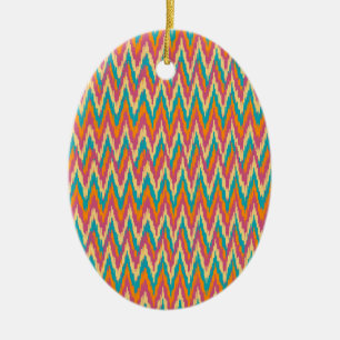 iKat Zigzag Design Spice Färg Julgransprydnad Keramik
