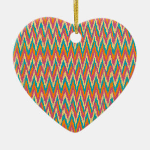 iKat Zigzag Design Spice Färg Julgransprydnad Keramik