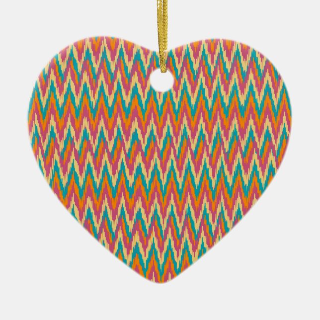 iKat Zigzag Design Spice Färg Julgransprydnad Keramik (Framsidan)