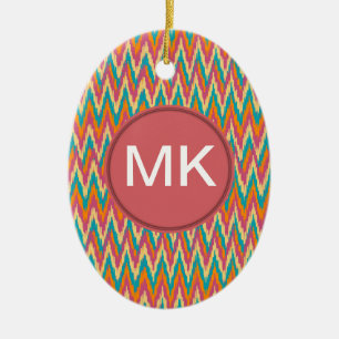 iKat Zigzag Design Spice Färg Julgransprydnad Keramik
