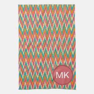 iKat Zigzag Design Spice Färg Kökshandduk