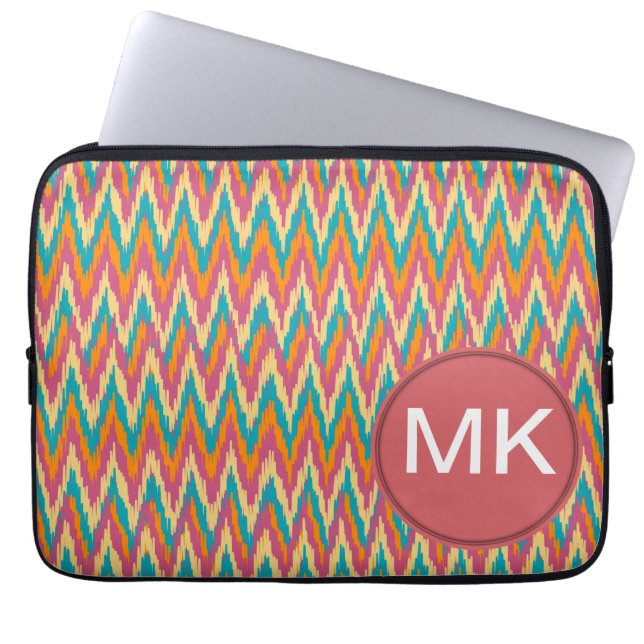 iKat Zigzag Design Spice Färg Laptop Sleeve (Framsidan)