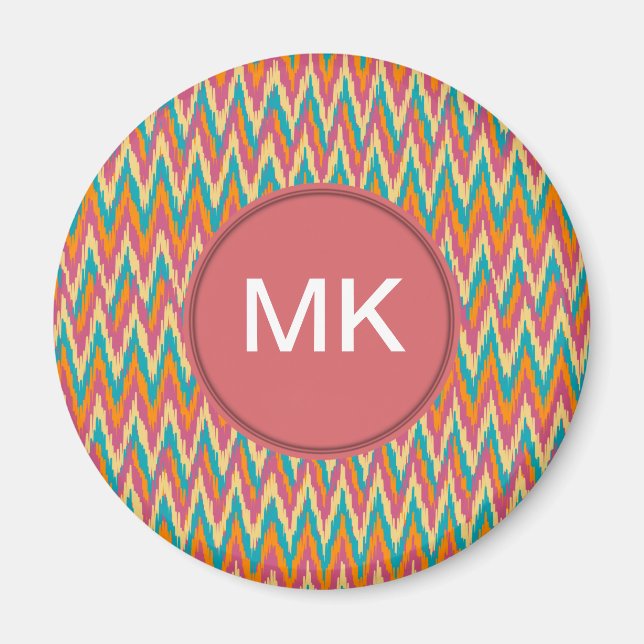 iKat Zigzag Design Spice Färg Magnet (Framsidan)