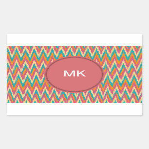 iKat Zigzag Design Spice Färg Rektangulärt Klistermärke