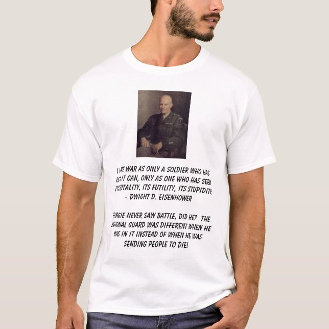 Ike hatar jag krig som endast en soldat som har t-shirt (Framsida)