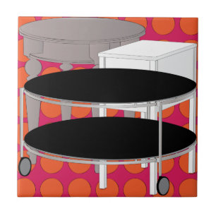 Ikea FurnMöbler Bord Orange Tile Kakelplatta