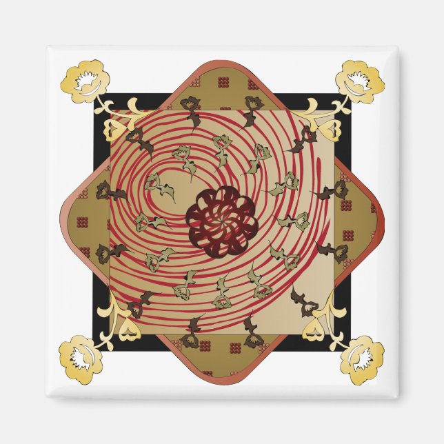 Ikea Matta Red Swirl Magnet (Framsidan)