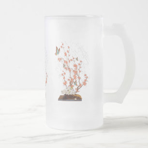 Ikebana visning frostat ölglas