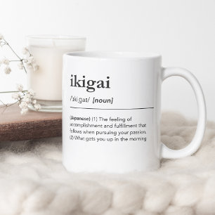 Ikigai definition japansk ordlista kaffemugg