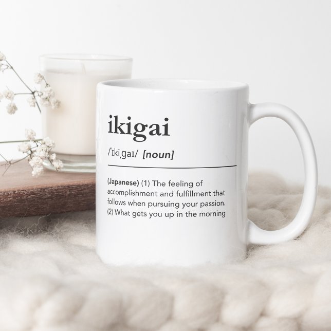 Ikigai definition japansk ordlista kaffemugg (Skapare uppladdad)