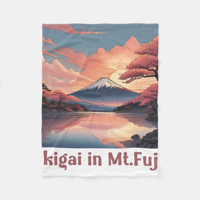 "Ikigai på berget Fuji: Serene Japansk konst Poste Fleecefilt (Framsidan)