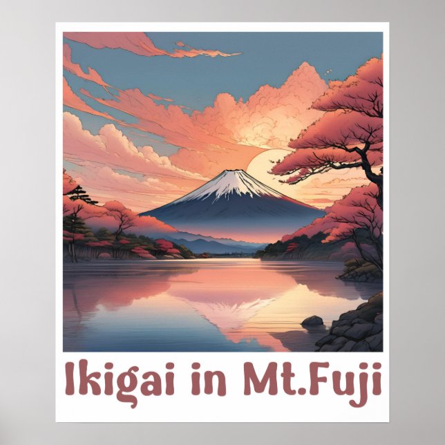 "Ikigai på berget Fuji: Serene Japansk konst Poste Poster (Framsidan)