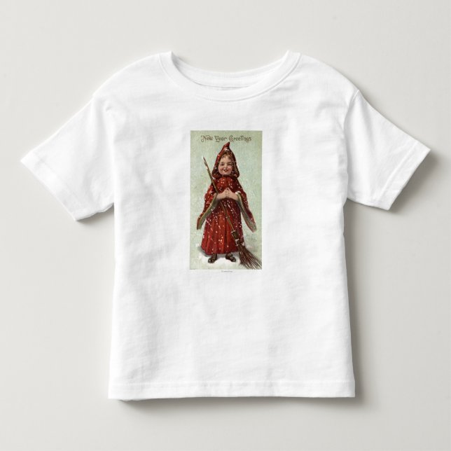 Iklädd röd kappa för barn tee shirt (Framsida)