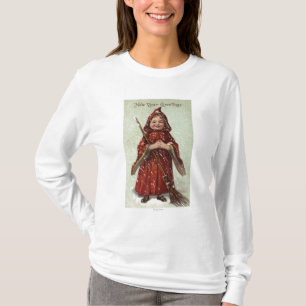 Iklädd röd kappa för barn tee shirt