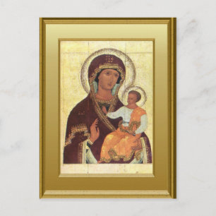 Ikon av den jungfruliga Maryen och barnet Jesus Vykort