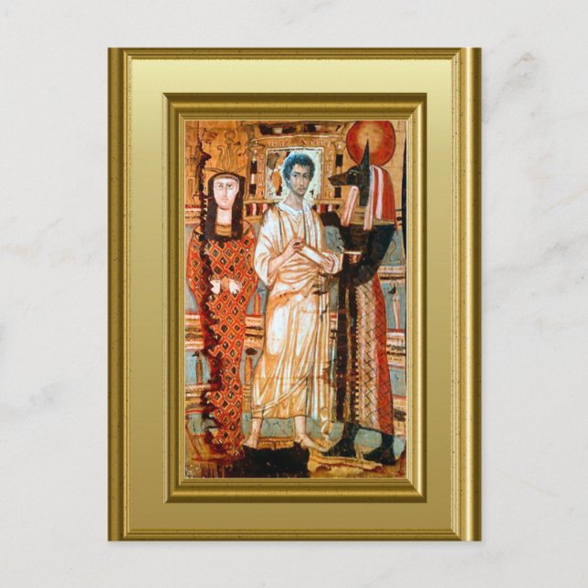 Ikon av ett koptiskt Saint Vykort (Framsida)