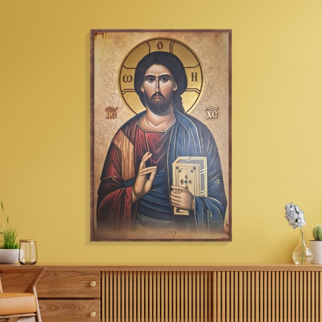 Ikon av Jesus Kristus Canvastryck (Insitu (Vardagsrum))