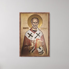 Ikon av Sankta Nikolaus ram 2 Canvastryck