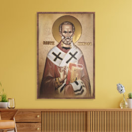 Ikon av Sankta Nikolaus ram 2 Canvastryck
