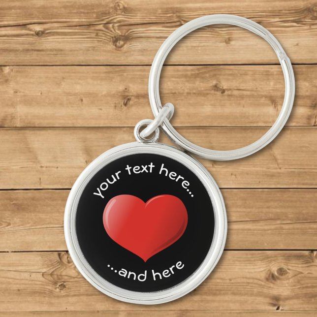 Ikon för 3D-hjärta Rund Silverfärgad Nyckelring (Skapare uppladdad)