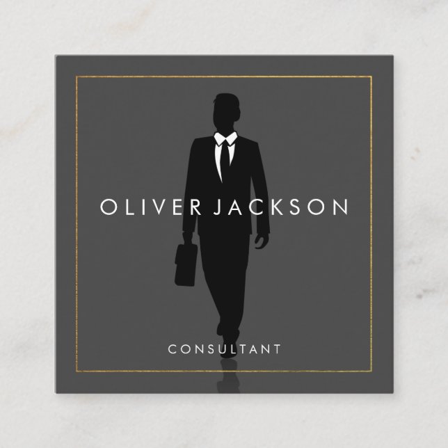 Ikon för affärskonsult fyrkantigt visitkort (Framsida)