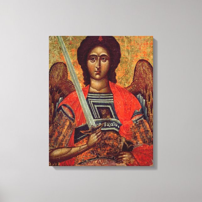 Ikon för Angel Michael, grek, 1700-talet Canvastryck (Framsida)