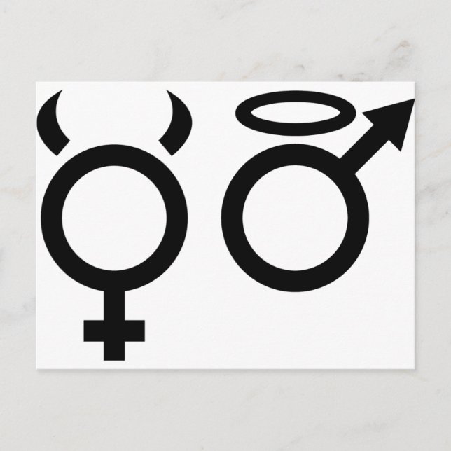 ikon för ängel och djävulen vykort (Framsida)