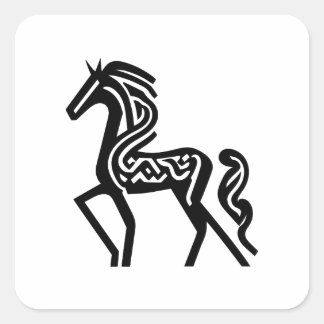 Ikon för Black Silhouette Patterne Horse Tattoo Fyrkantigt Klistermärke