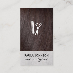 Ikon för Brunette Hair och Salon Scissors Visitkort