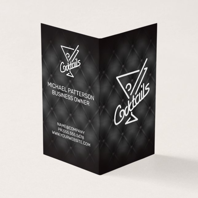 Ikon för Cocktails | Pub och Restaurang-klädsel Visitkort (Utsida)