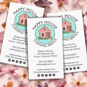 Ikon för Cute House-Logotyp Städning Home Services Visitkort