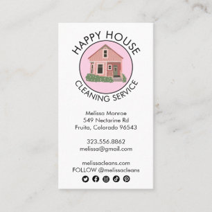 Ikon för Cute House-Logotyp Städning Home Services Visitkort