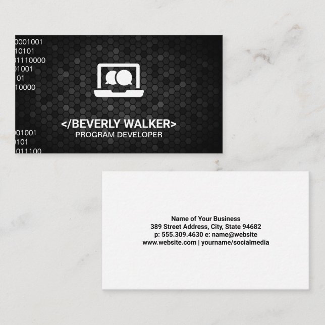 Ikon för dator och Chatta Visitkort (Fram/baksida)